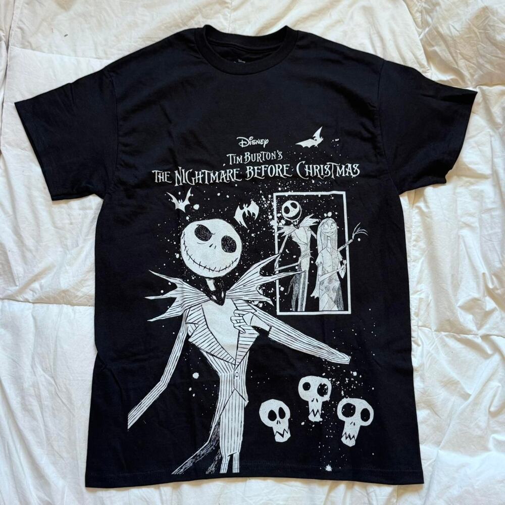 Nightmare before christmas black graphic‎ tee sz m whimsigoth emo hot topic